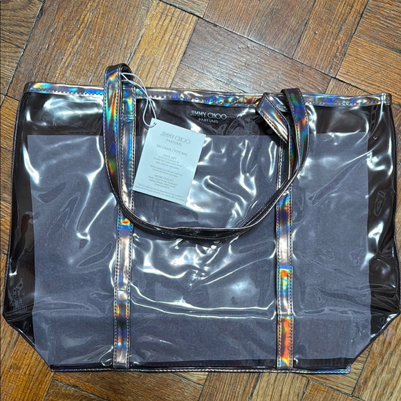 Jimmy Choo Handbags - Jimmy Choo Clear Tote with Iridescent Accents Metallic color new with tag